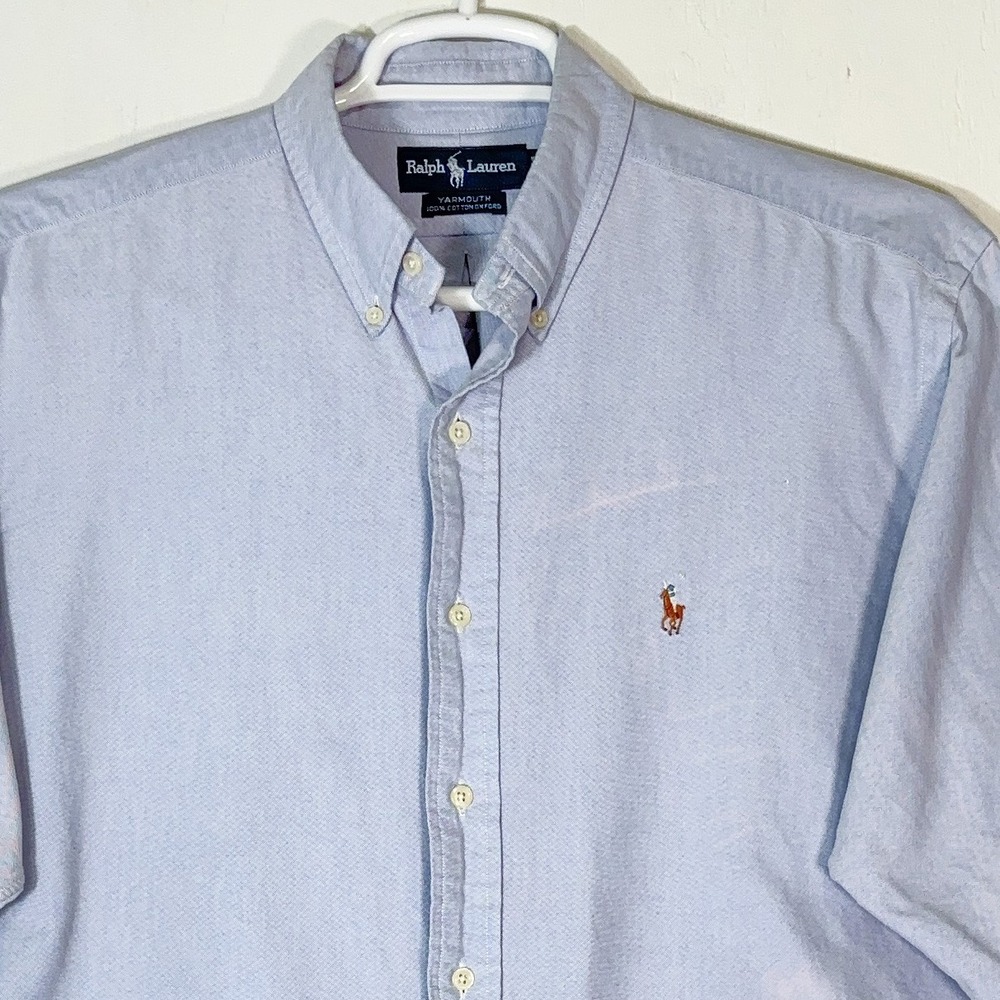 Ralph Lauren Yarmouth Cotton Oxford Button Down Shirt Mens 16.5 34 Flesh Pony